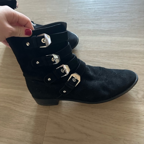 Black Suede Stuart Weitzman Booties - Picture 5 of 7